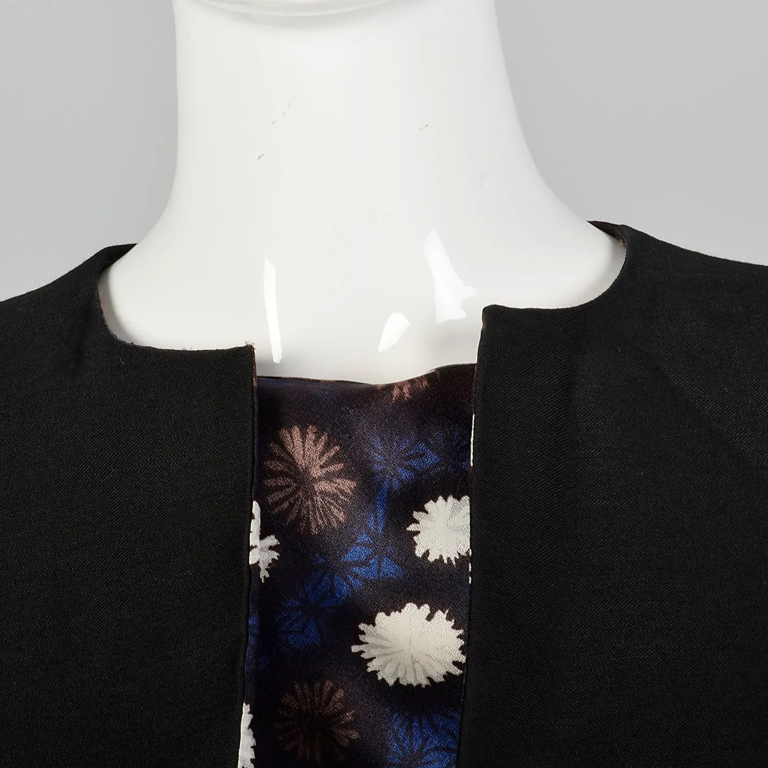 1960s Black and Floral Dress Set