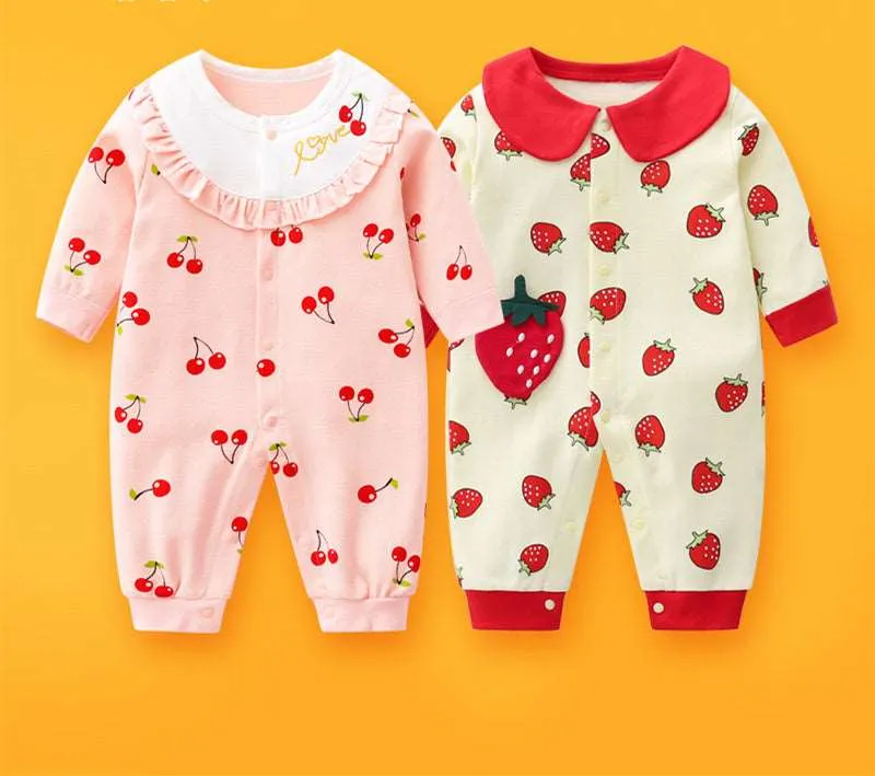 2-piece Newborn Baby Summer Baby Romper Long-sleeved Romper Newborn Baby Jumpsuit