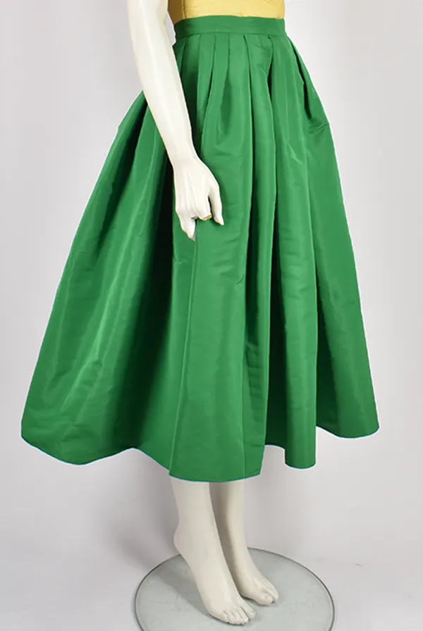 ALEXANDER MCQUEEN A/W 2023 GREEN FLARED MIDI SKIRT