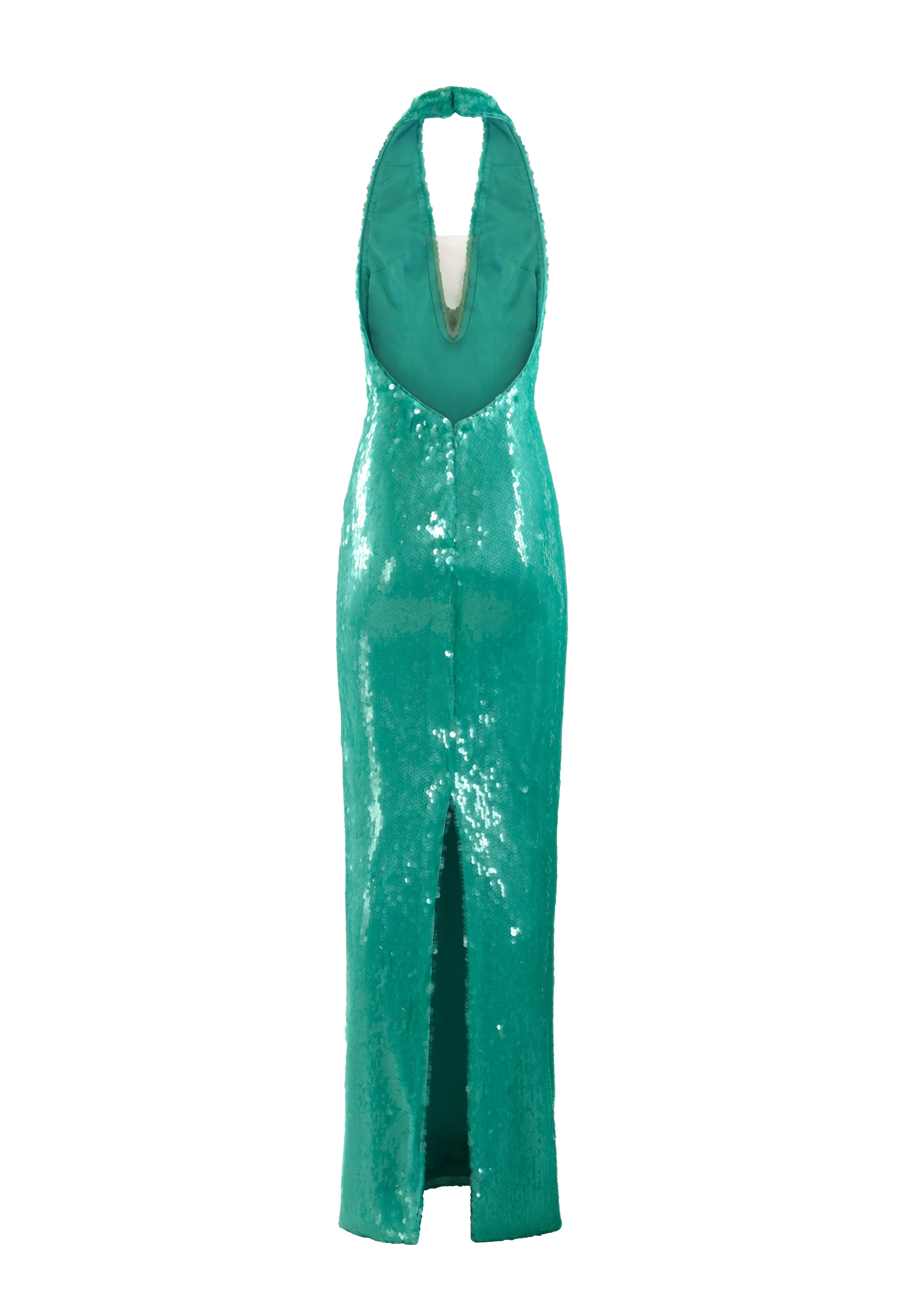 Aqua green sequined dress