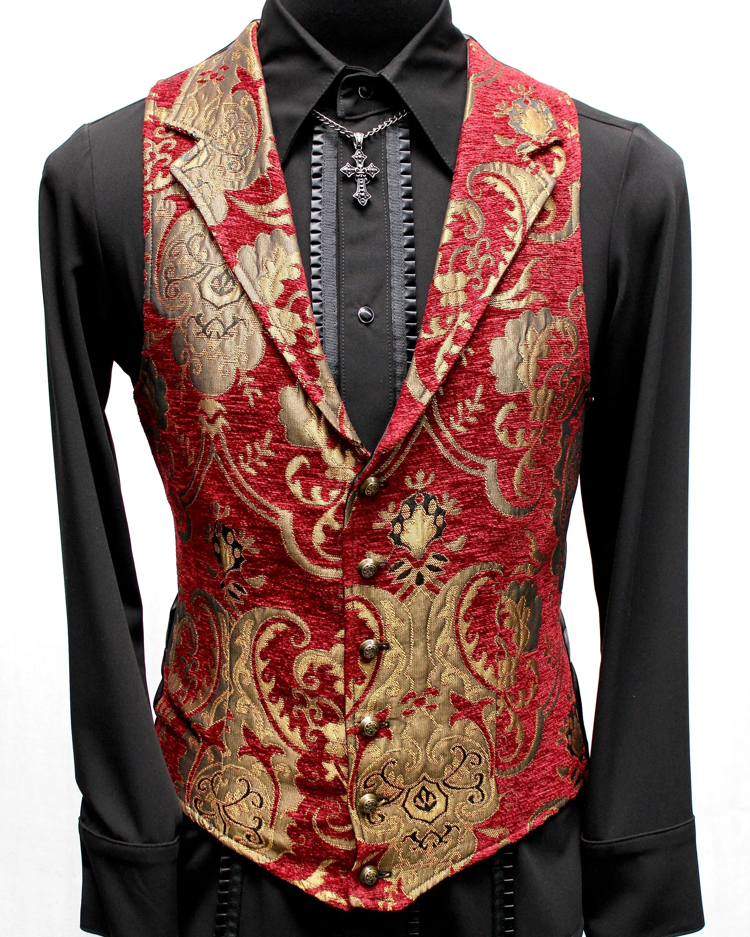 ARISTOCRAT VEST - GOLD/RED TAPESTRY
