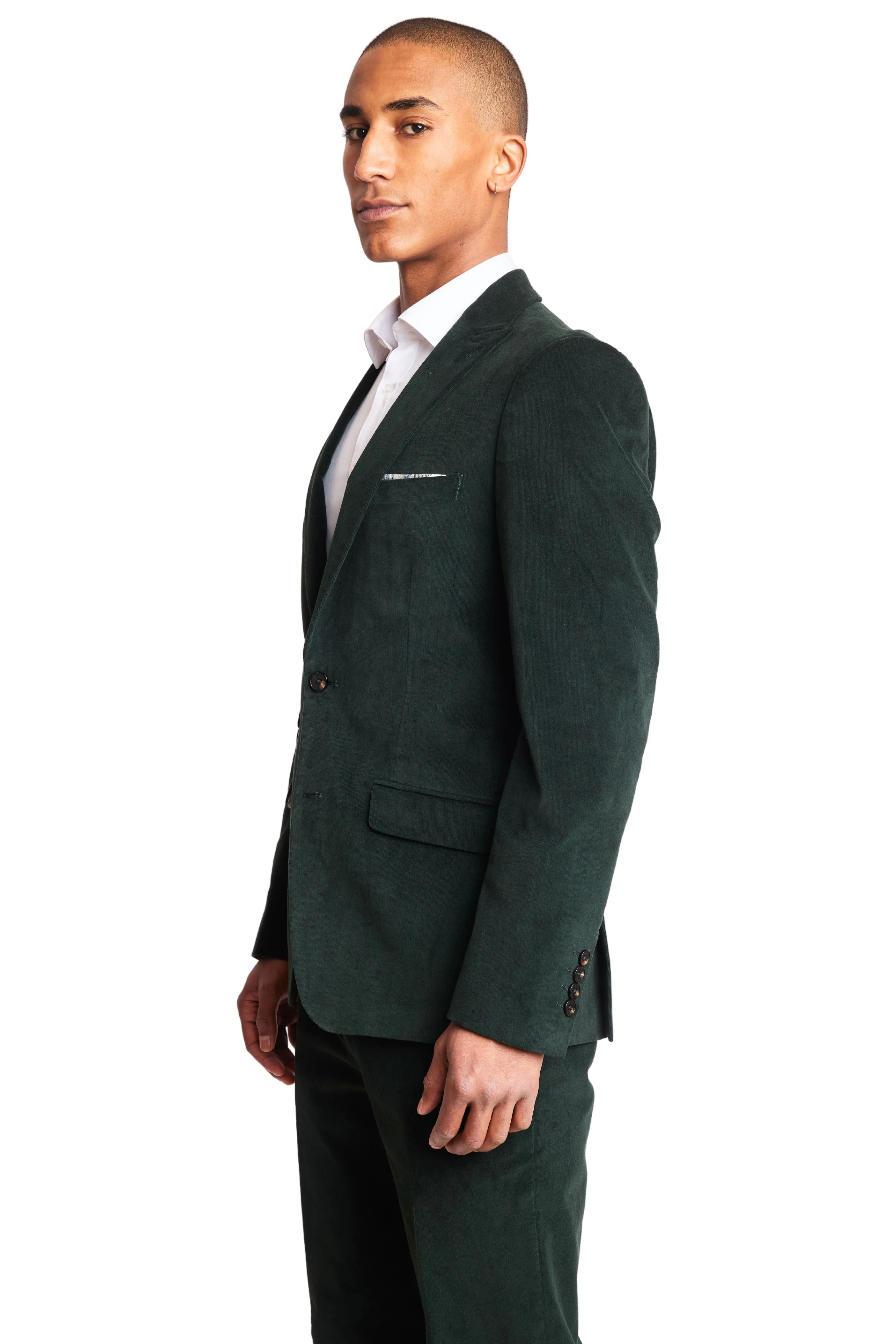 Ashton Peak Jacket - slim - Dark Forest Green Cord