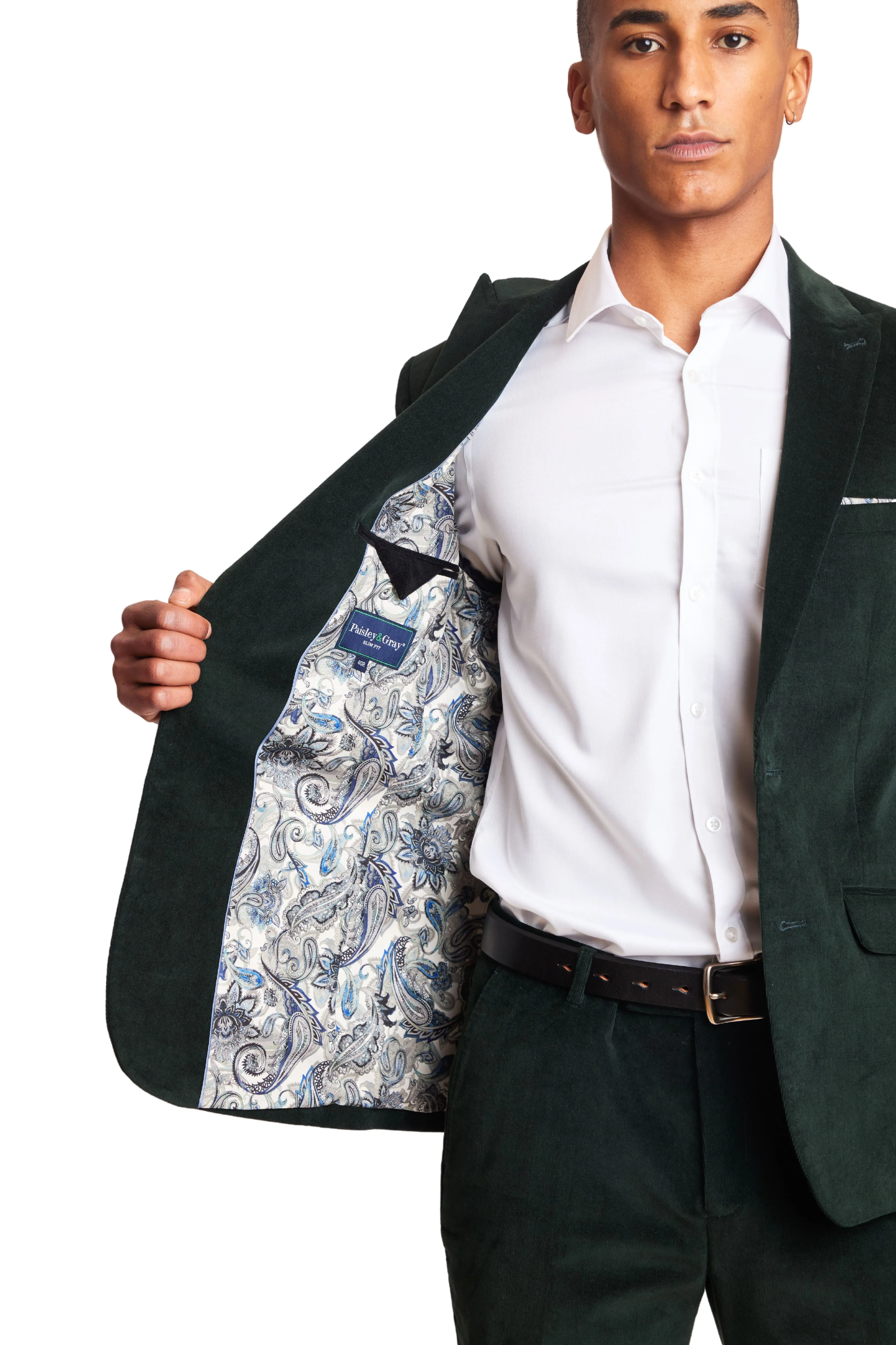 Ashton Peak Jacket - slim - Dark Forest Green Cord