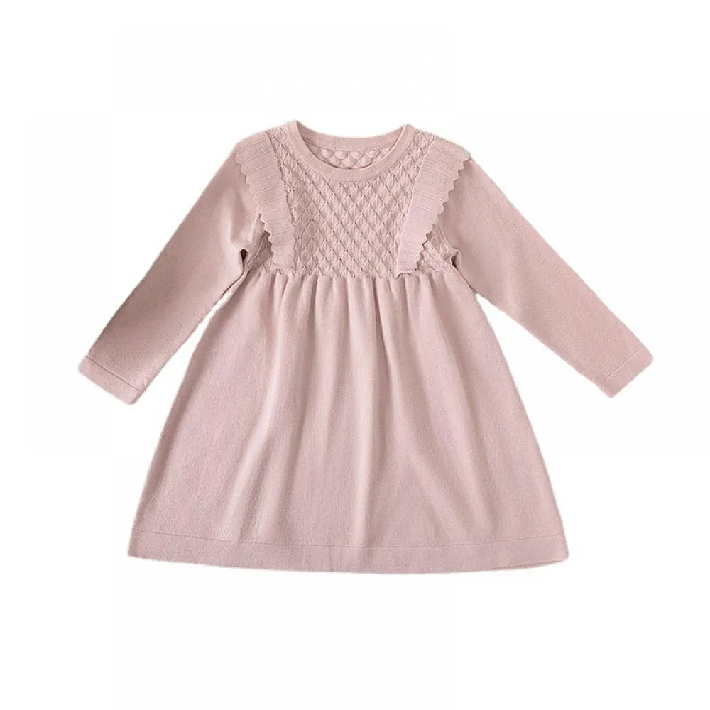 Autumn Little Girls Knit Sweater Dress Wholesale Girls Dress