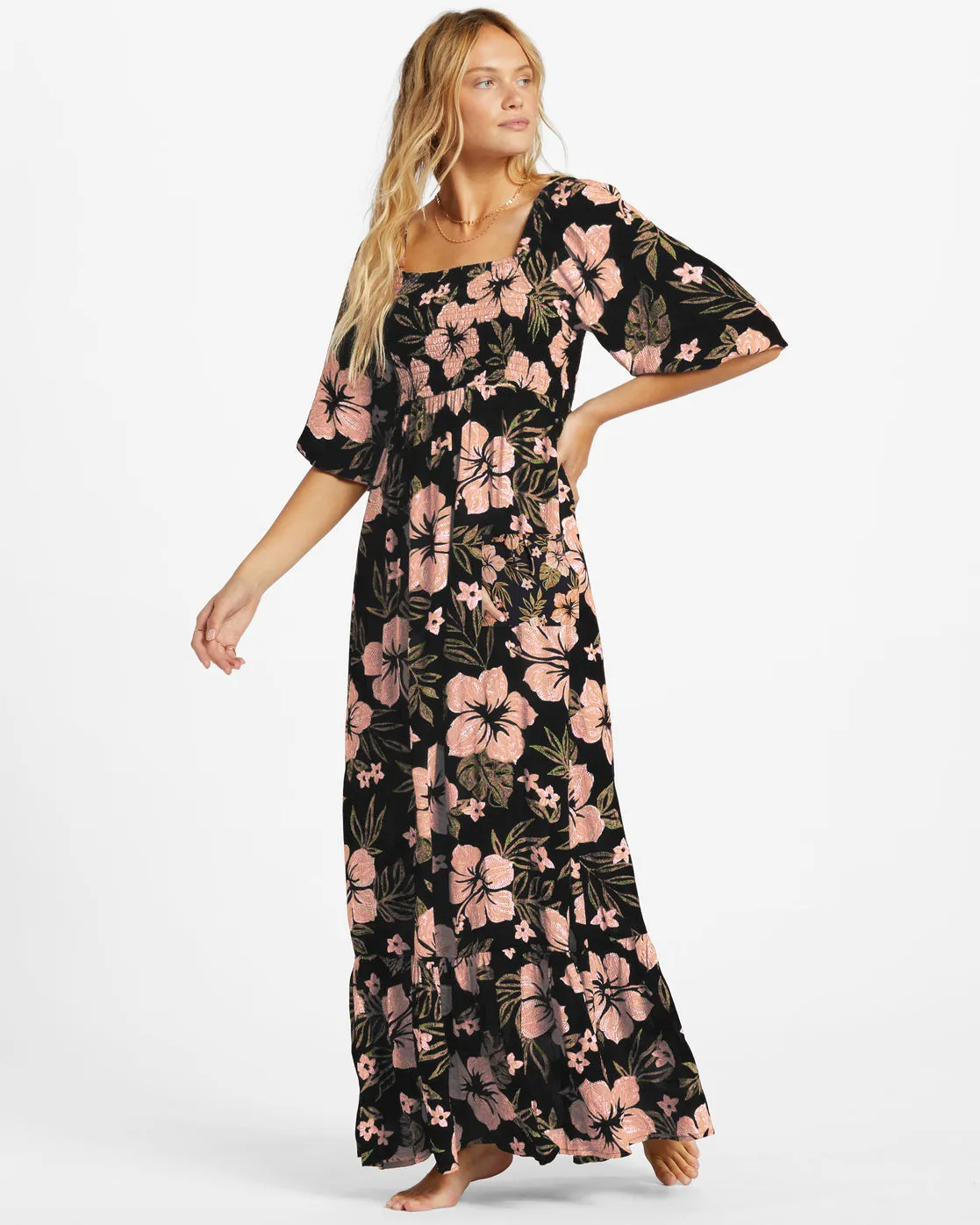 Billabong Womens Full Bloom Maxi Dress - Black Sands
