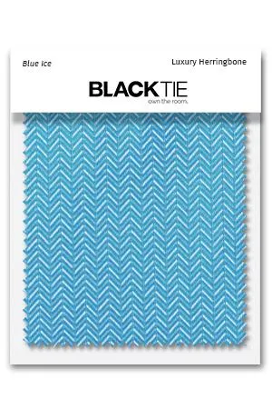 Blue Ice Herringbone Fabric Swatch