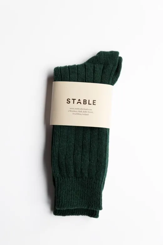 Bottle Green Cashmere Socks