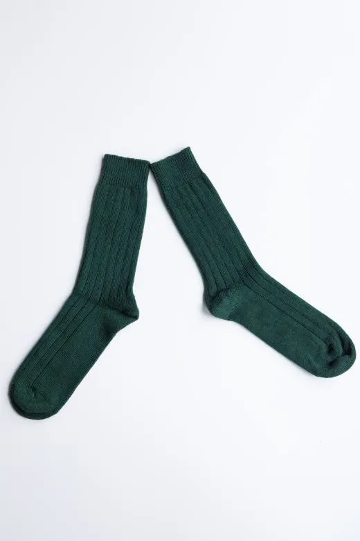 Bottle Green Cashmere Socks