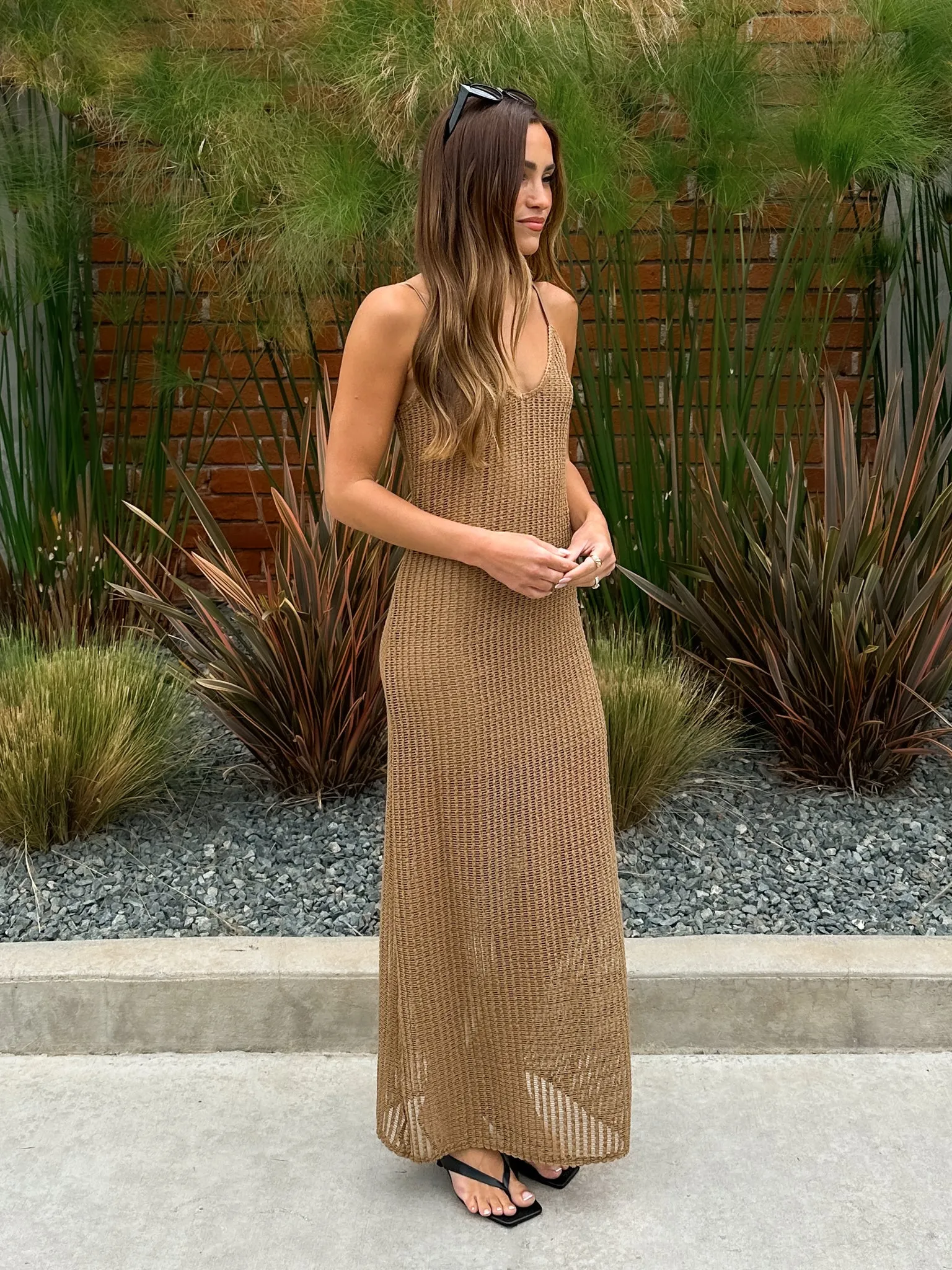 Caramel Latte Knit Midi Dress - Final Sale