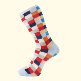 Check Pattern Sock in Light Blue