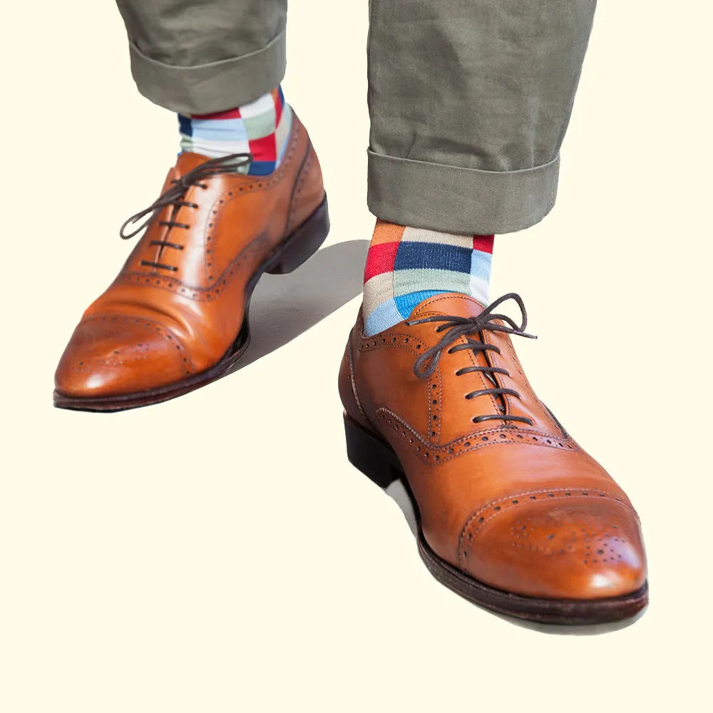 Check Pattern Sock in Light Blue