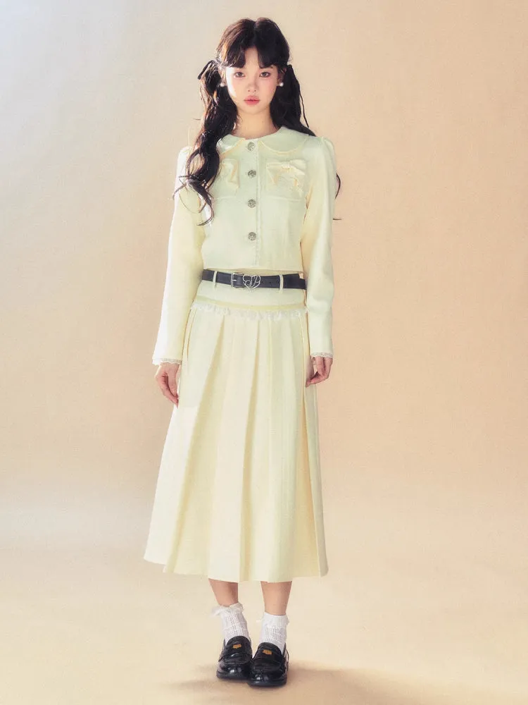 College style jacket   pleated skirt【s0000007095】