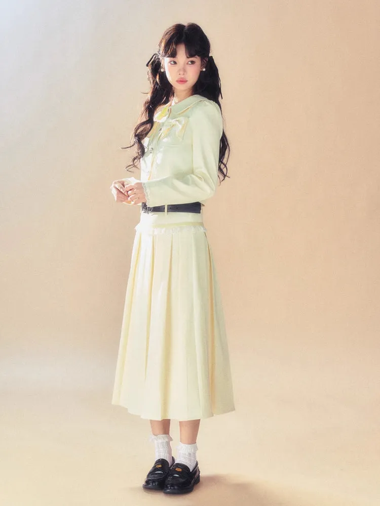College style jacket   pleated skirt【s0000007095】