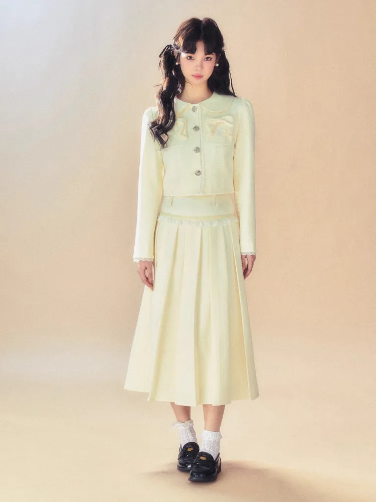 College style jacket   pleated skirt【s0000007095】