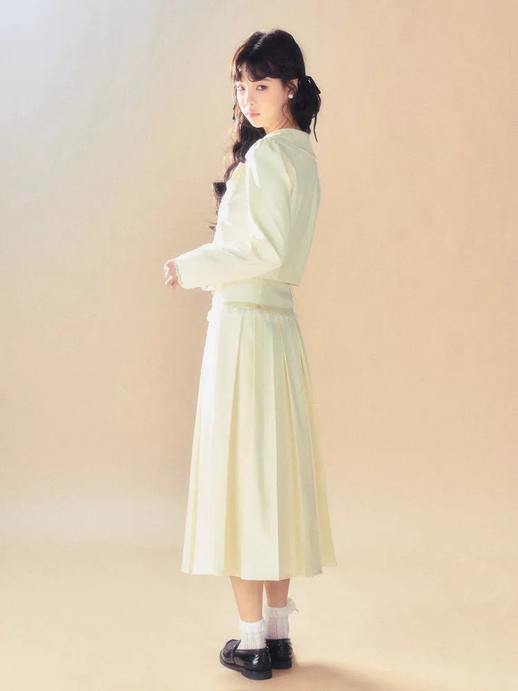 College style jacket   pleated skirt【s0000007095】