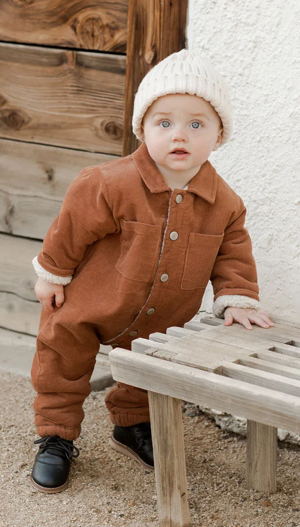 Cord Baby Jumpsuit in Spice | Rylee and Cru