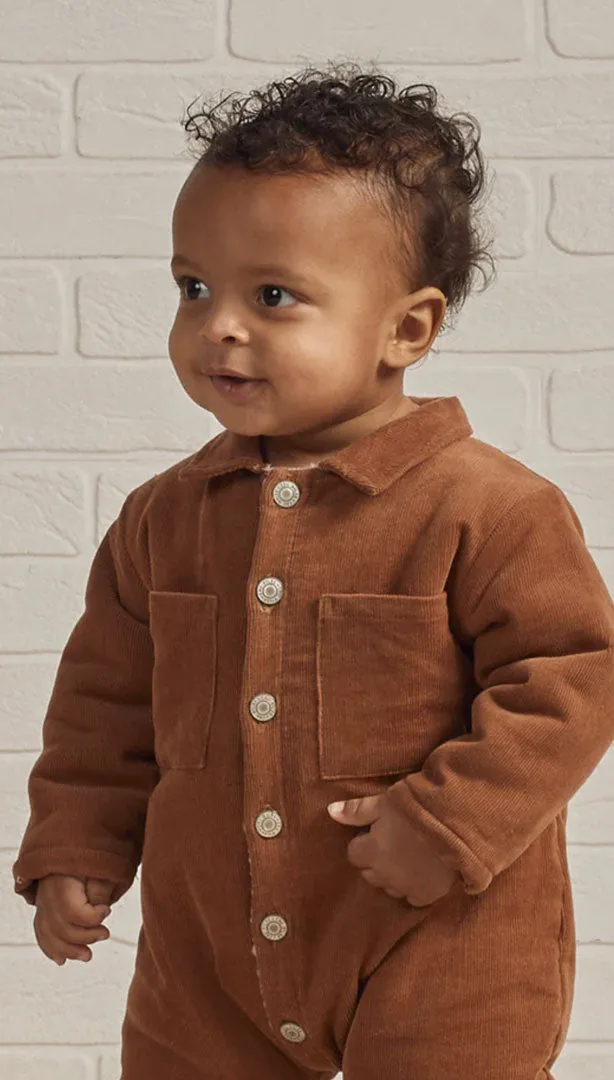 Cord Baby Jumpsuit in Spice | Rylee and Cru