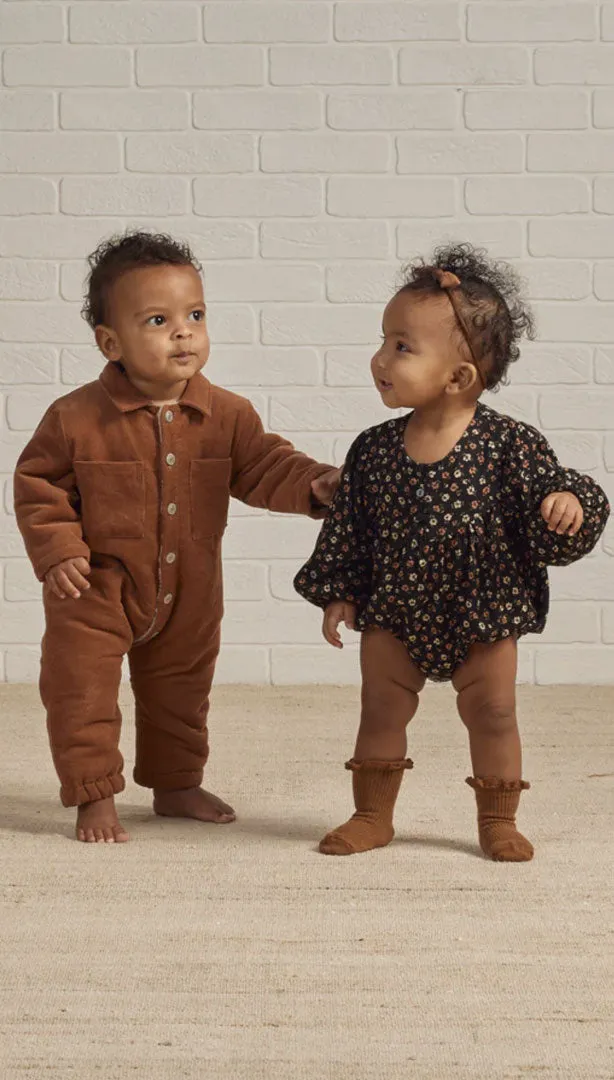Cord Baby Jumpsuit in Spice | Rylee and Cru