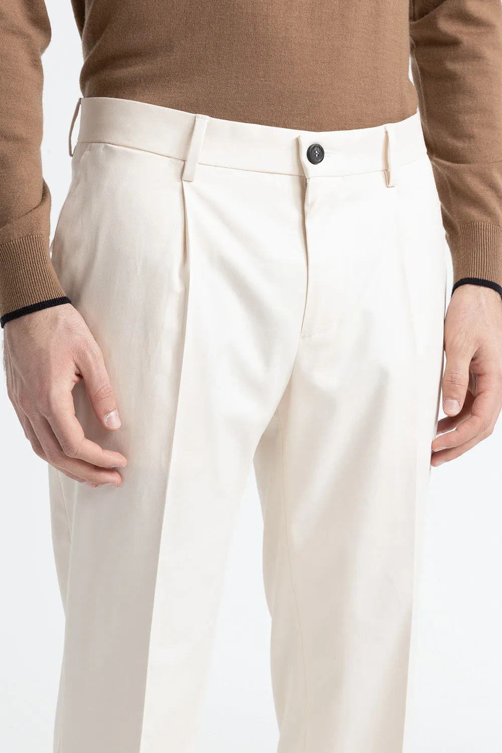 Cotton, tencel and stretch wool chinos
