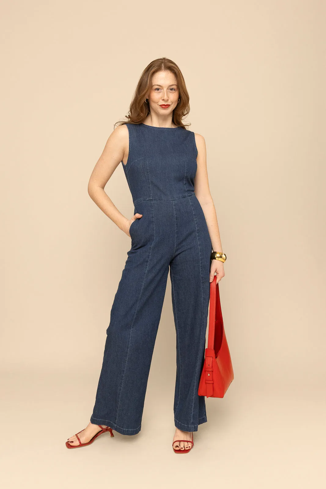 Denim Boatneck Jumpsuit (Re-Mixed)