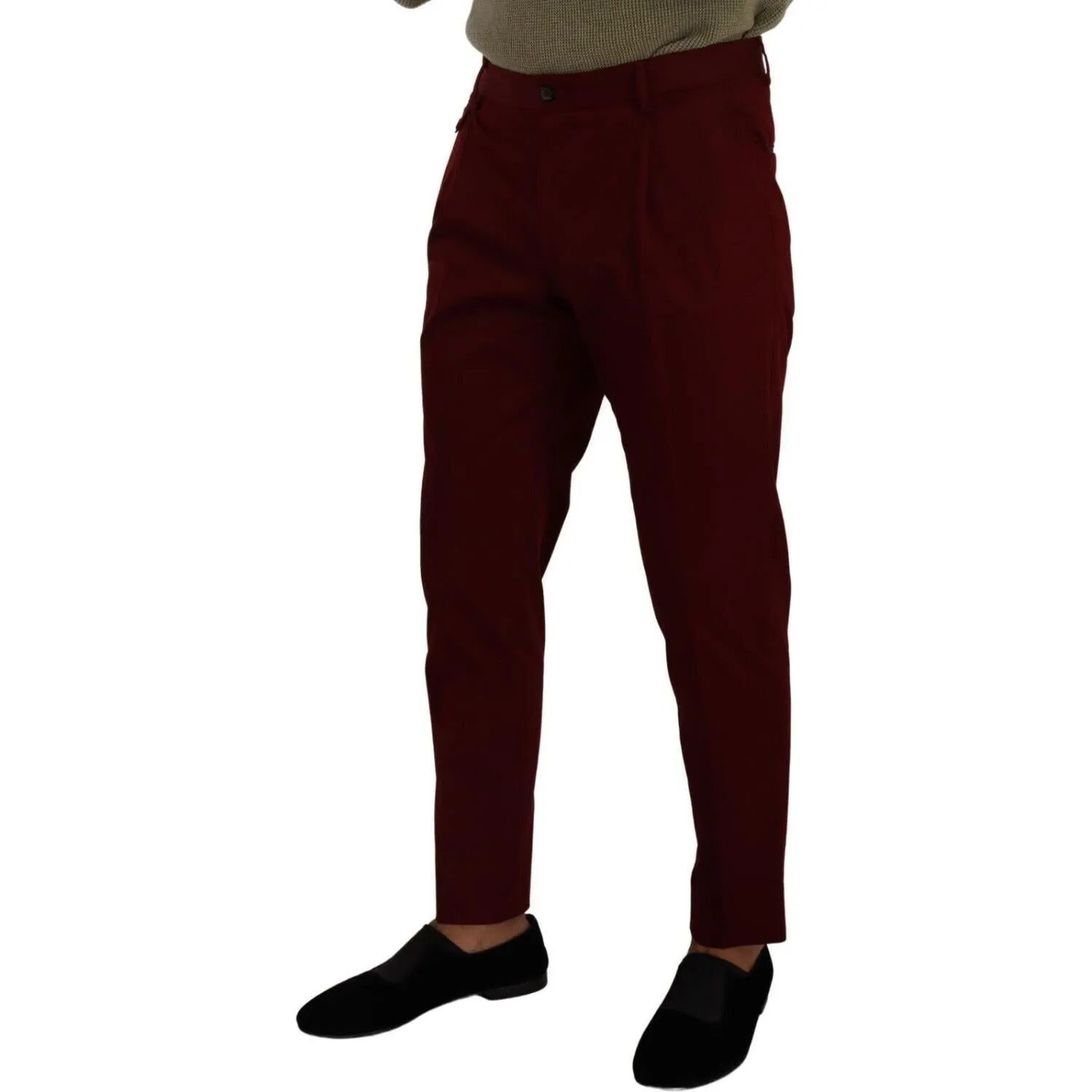 Dolce & Gabbana Elegant Dark Red Dress Chinos for Men