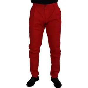 Dolce & Gabbana Elegant Slim Fit Crimson Chinos Dolce & Gabbana Elegant Slim Fit Crimson Chinos