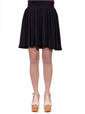 Everly Girly Elastic Box Pleated Fully Lined Midi Skirt With Elastic Waist Band