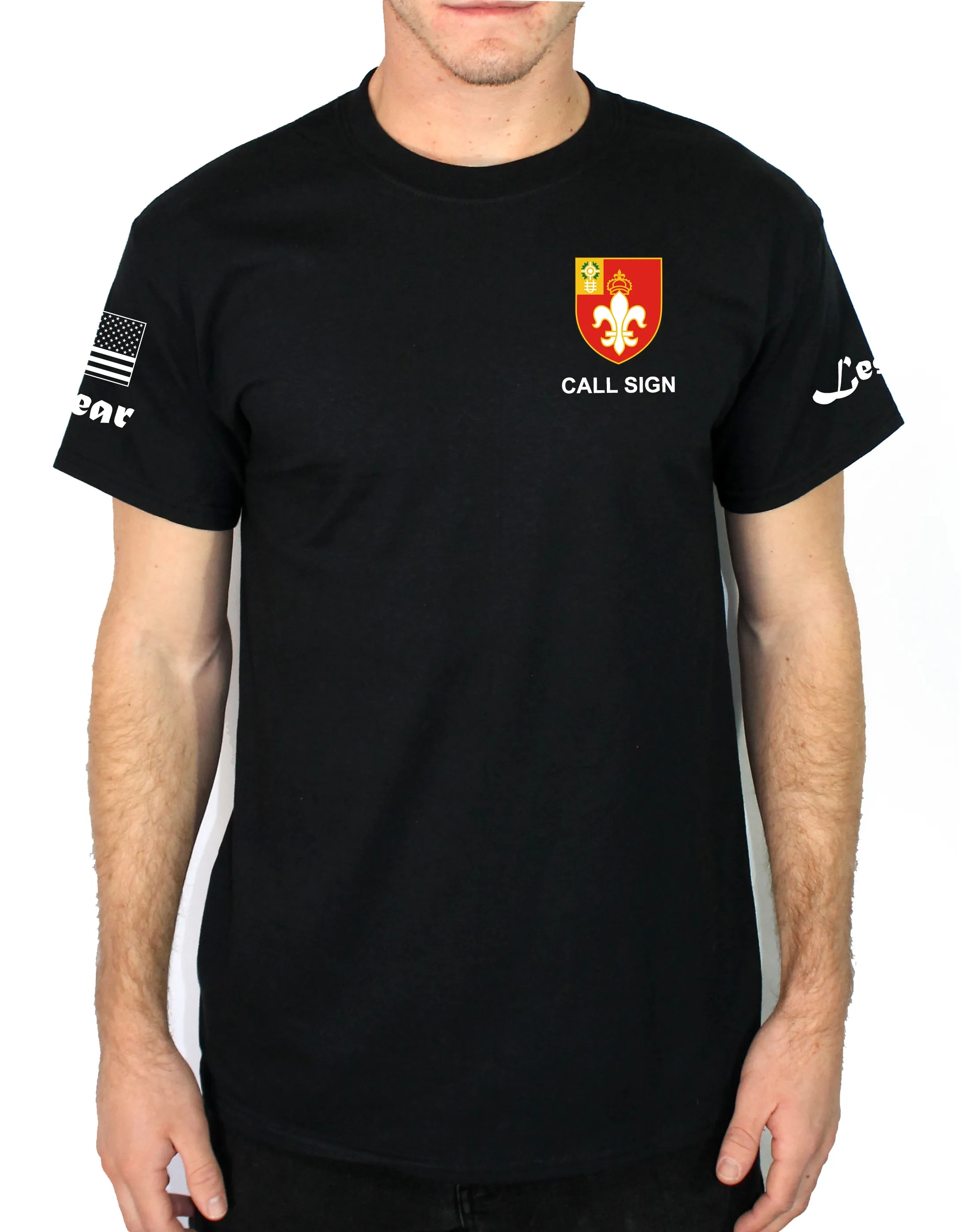 Fearless 50-50 Blend Black Unisex PT Short Sleeve Shirt. Approved for PT