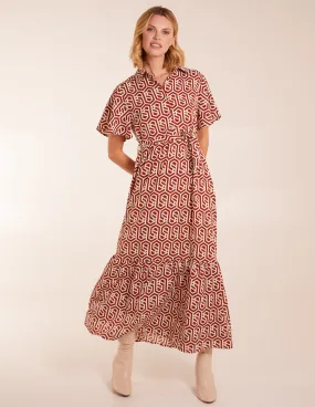 Geometric Tiered Maxi Dress