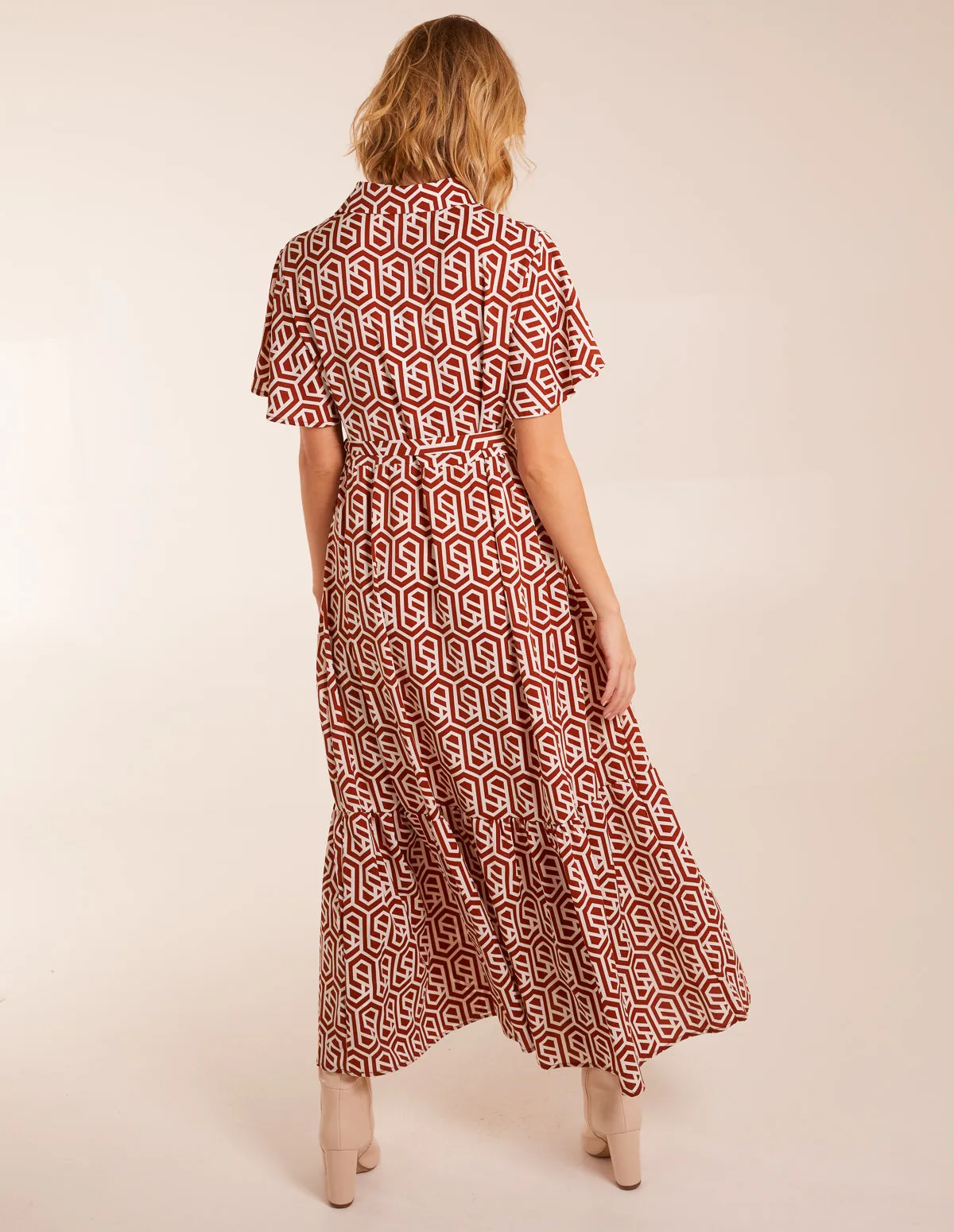 Geometric Tiered Maxi Dress
