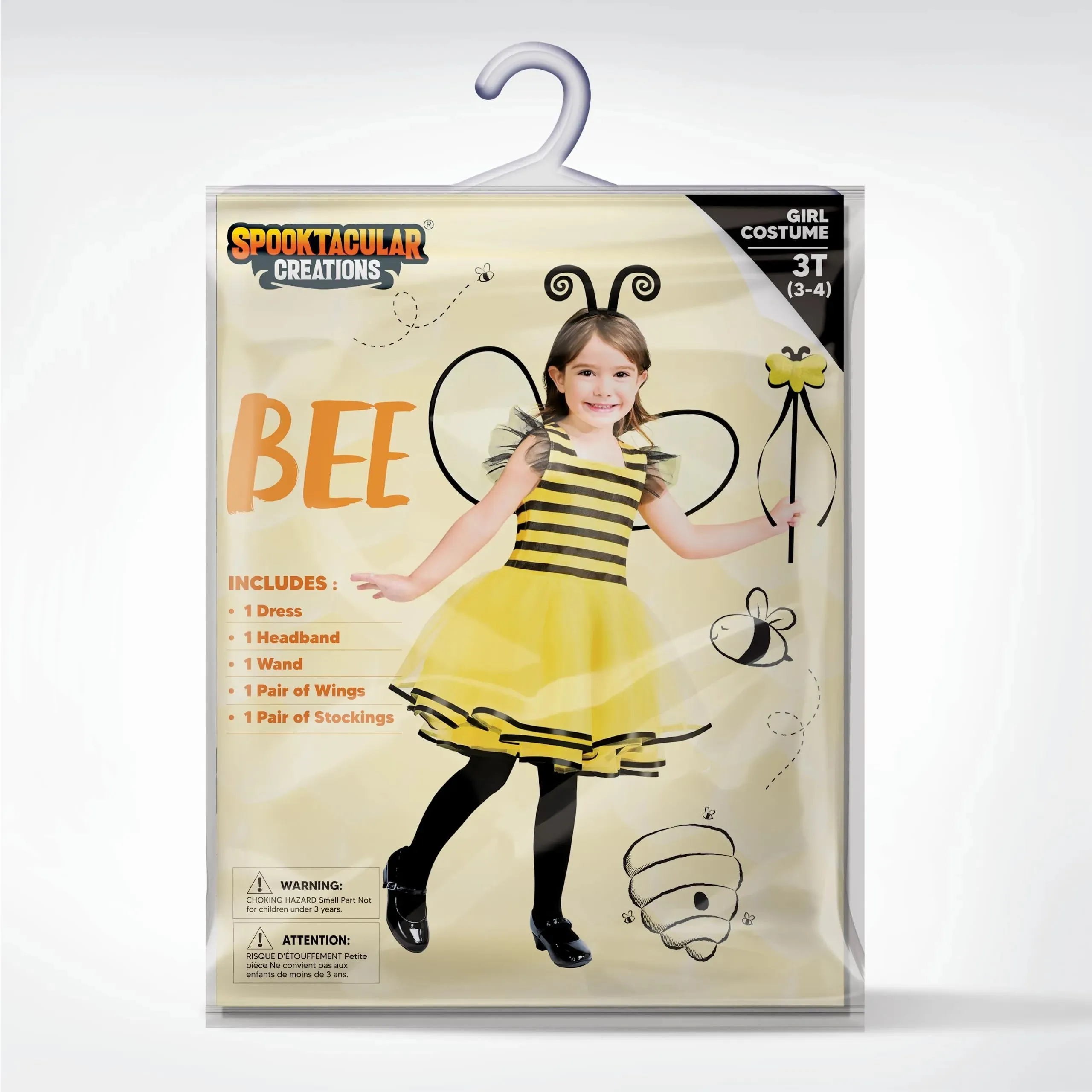 Girls Cute Awkward movement Bee Costume for Halloween Dress Up