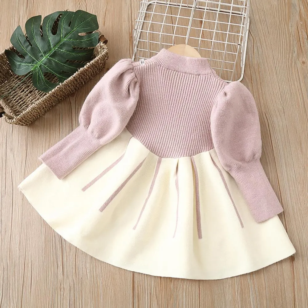Girls Sweater Dress Knitted Long Skirt Autumn and Winter Wholesale Girls Dress