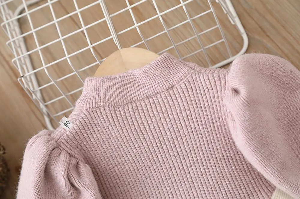 Girls Sweater Dress Knitted Long Skirt Autumn and Winter Wholesale Girls Dress