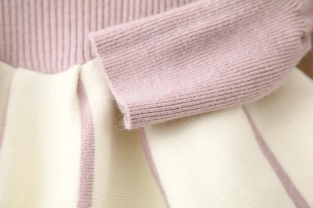 Girls Sweater Dress Knitted Long Skirt Autumn and Winter Wholesale Girls Dress
