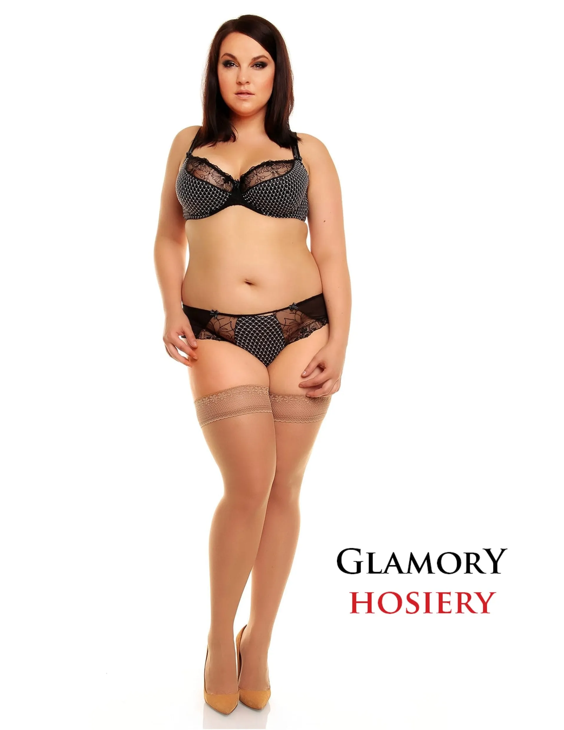 Glamory Clearance Curvy Plus Size Vital 40 Stay Ups 50114