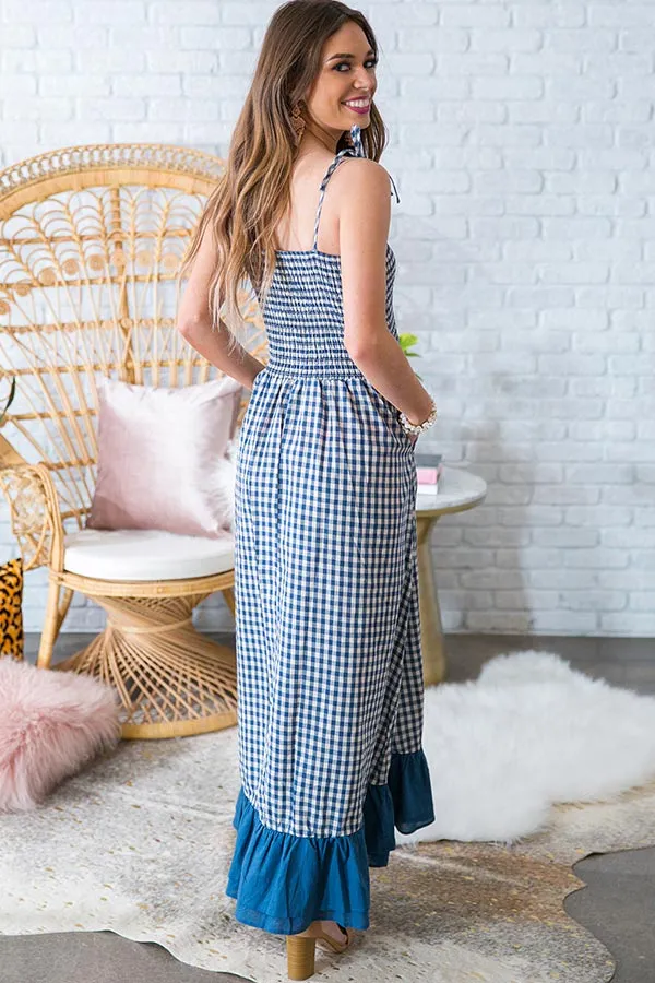 Huntington Beach Gingham Maxi