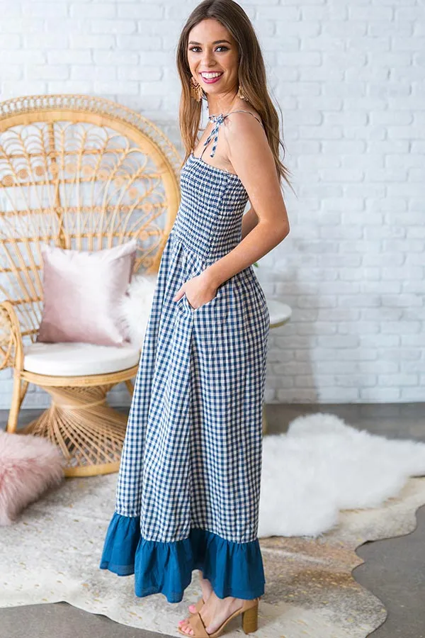 Huntington Beach Gingham Maxi