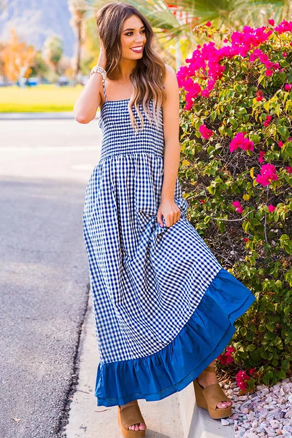 Huntington Beach Gingham Maxi
