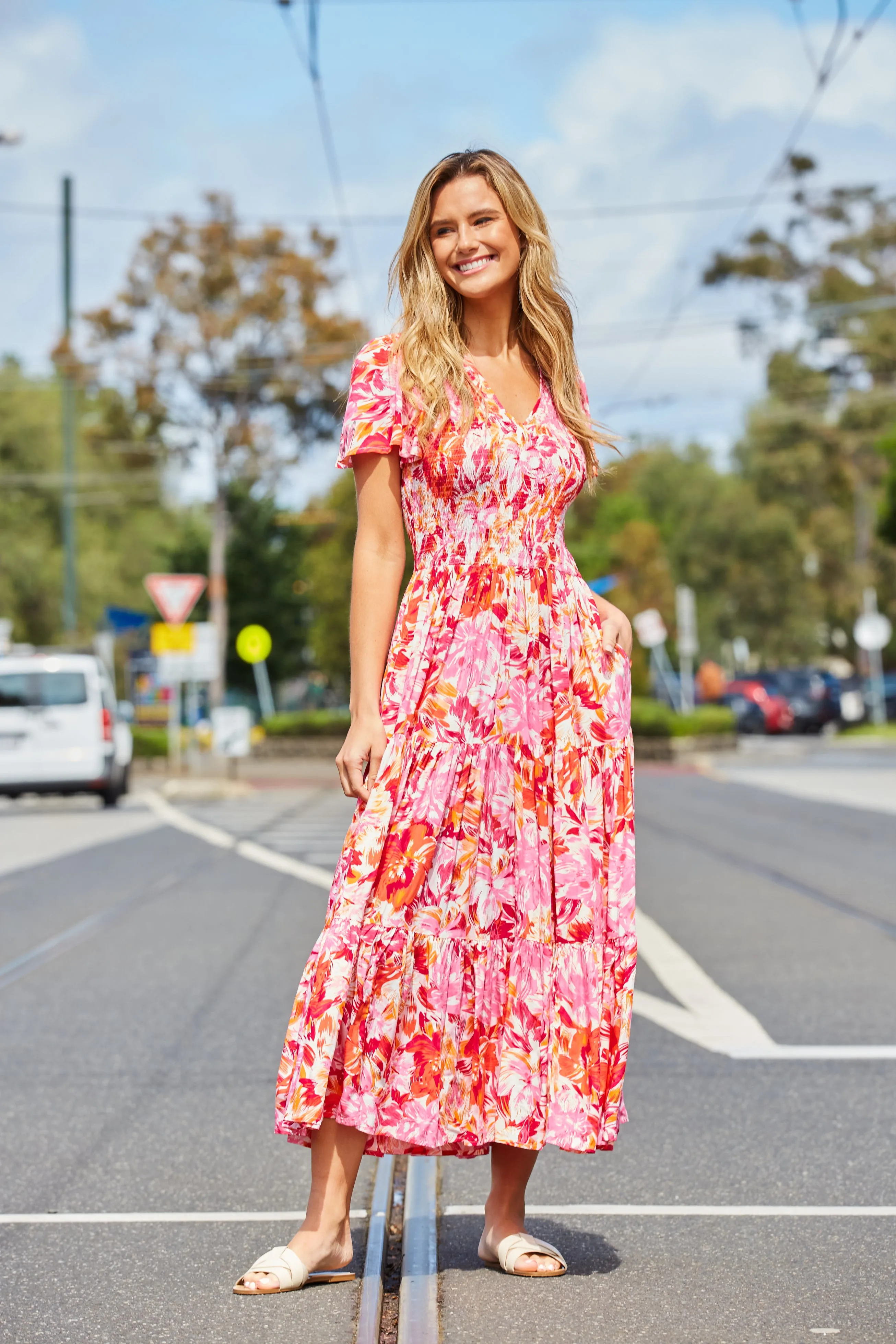 Ira Dress - Pink Floral