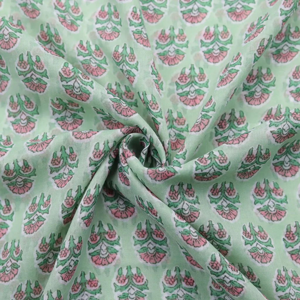 JY230221 Green flower printed scarf