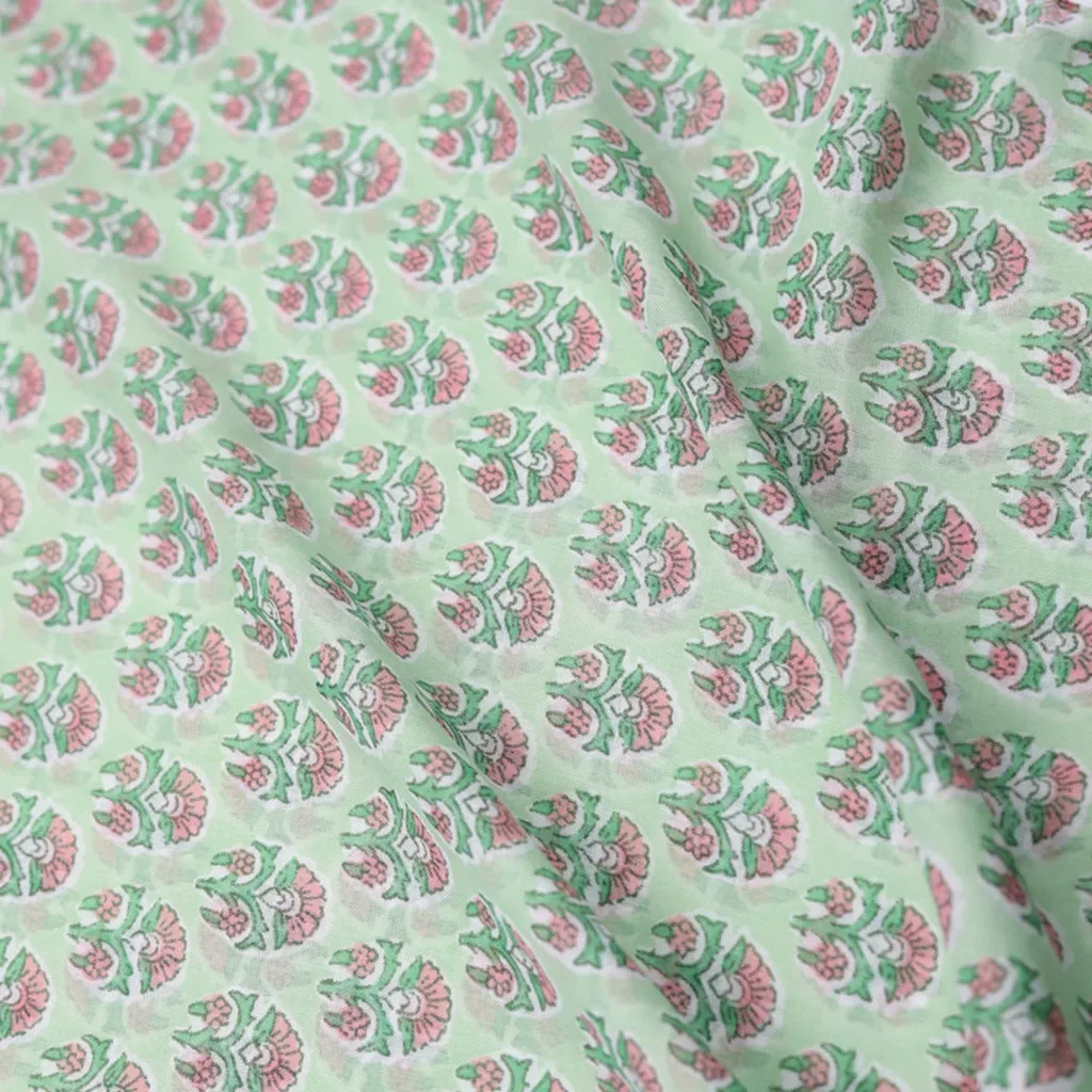 JY230221 Green flower printed scarf