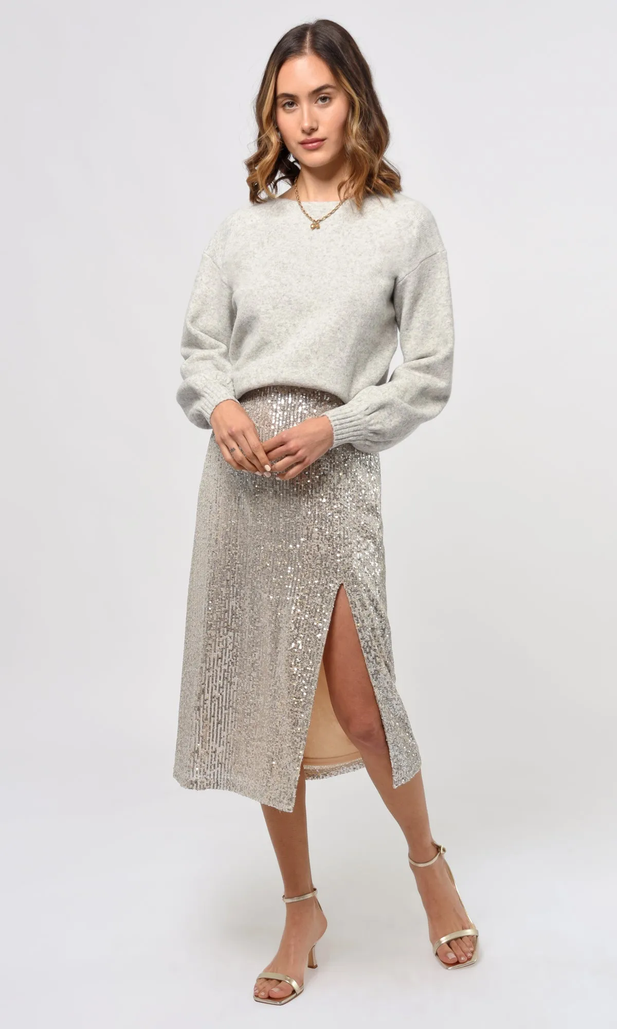 Karla Sequins Midi Skirt