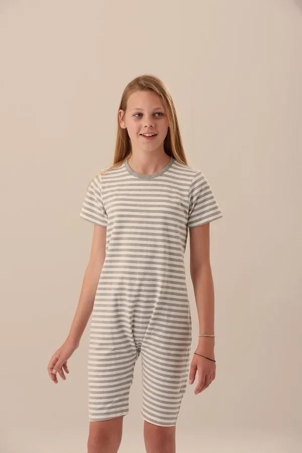 Kaycey Short Sleeved Zip Back Knee Length Jumpsuit - Child