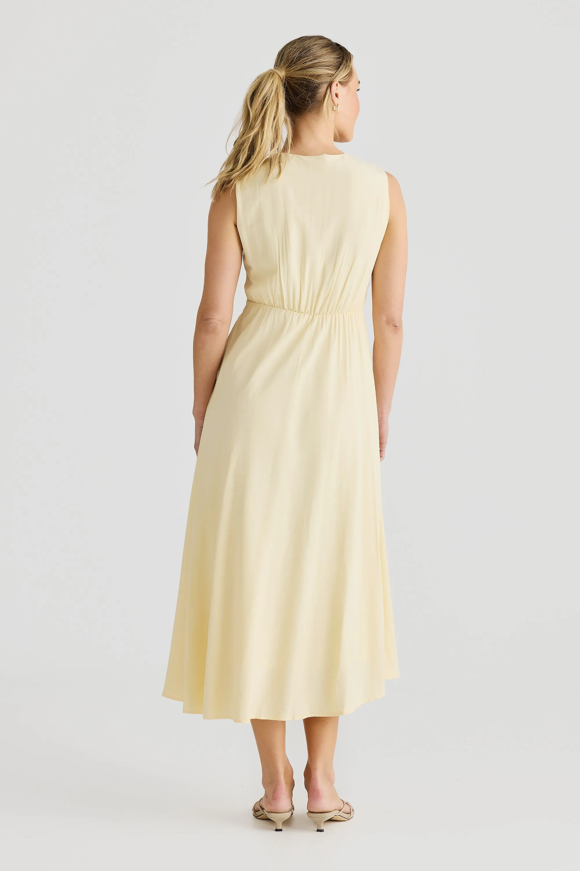 Knot Midi Dress - Lemon
