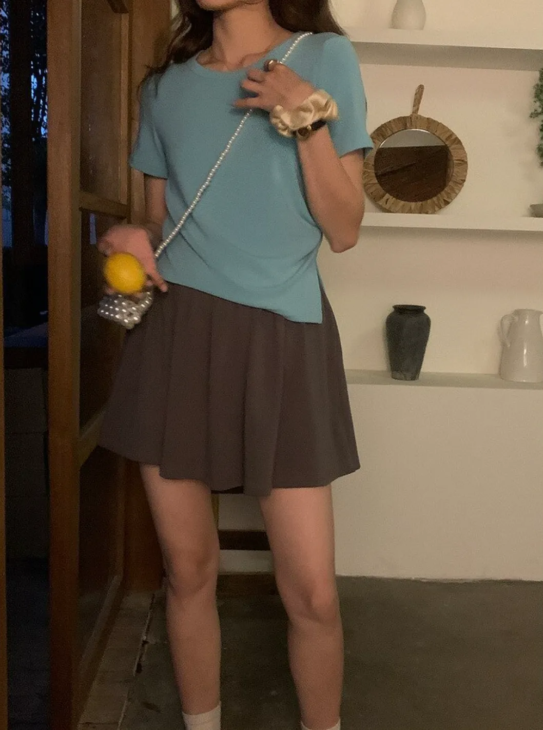 [Korean Style] Casual Cinched Waist Pleated Short Skirt