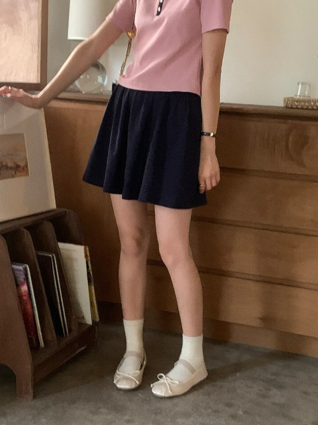 [Korean Style] Casual Cinched Waist Pleated Short Skirt