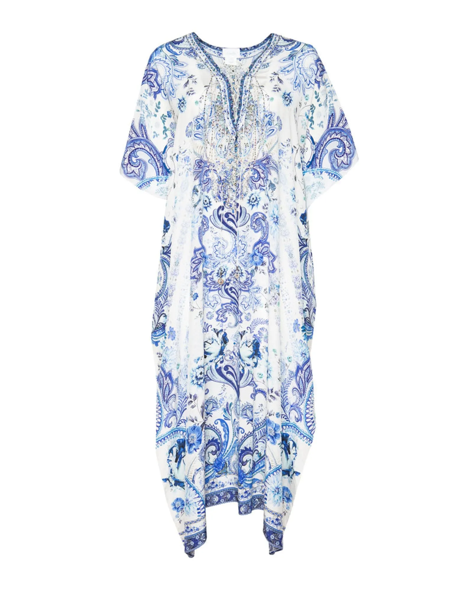 Lace Up Kaftan | Light Blue