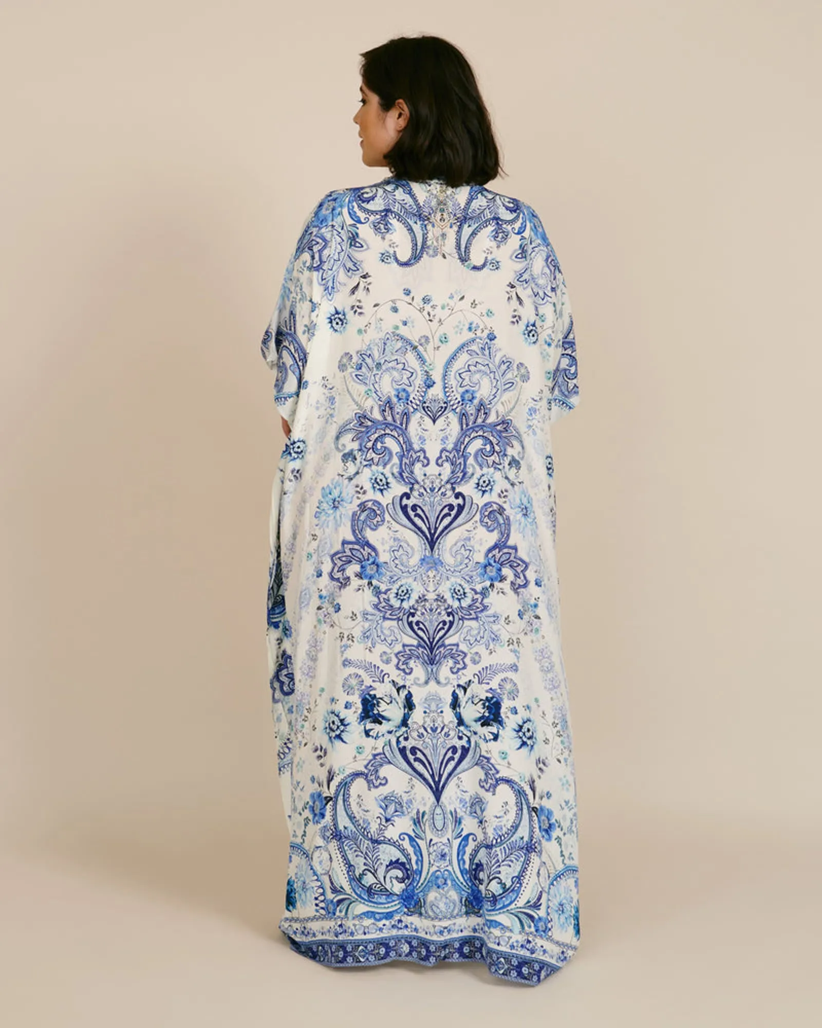 Lace Up Kaftan | Light Blue