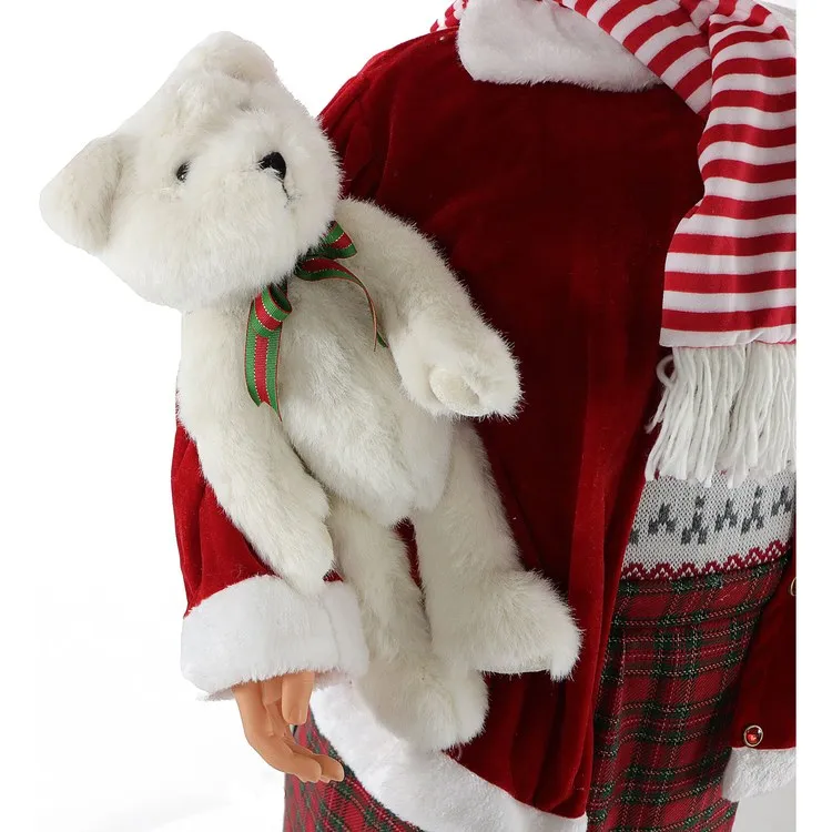 Life-Size 58" Dancing Mrs. Claus with Teddy Bear