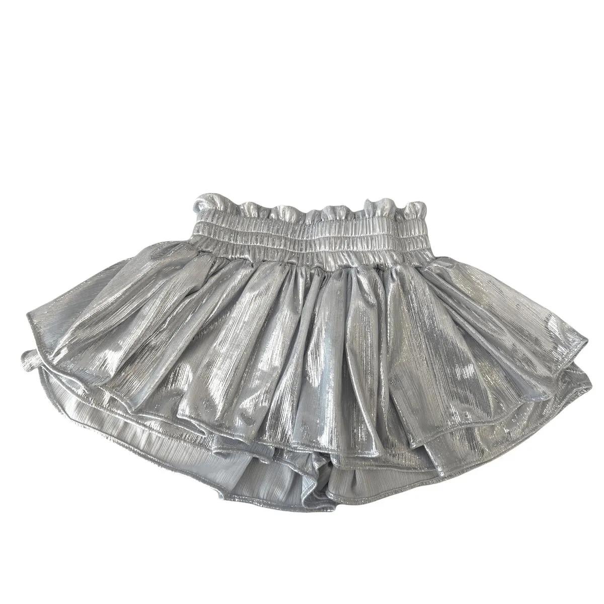 LOL Metallic Skirt Skort Silver
